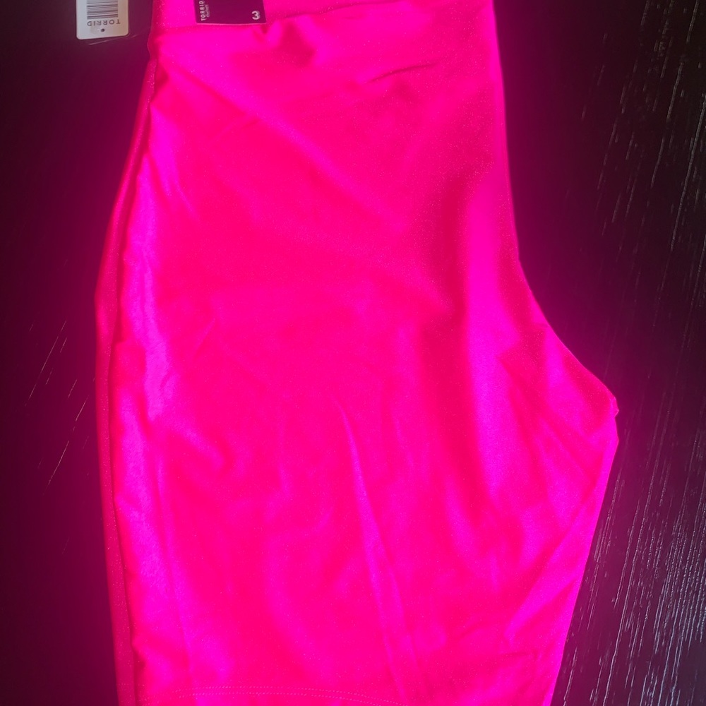 Torrid Neon Pink Liquid Biker Shorts